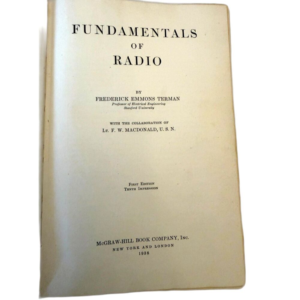 Vintage Book Fundamentals of Radio 1938 First Edition Frederick Emmons Terman